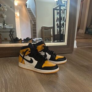 Nike Black and Yellow High-Top Sneakers